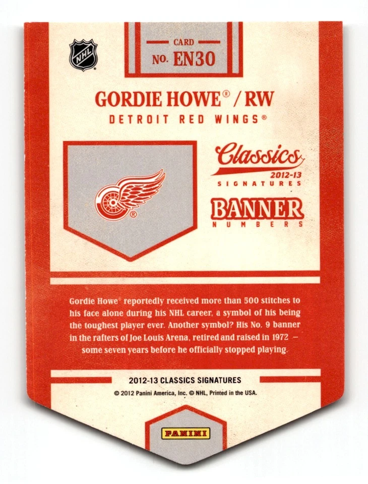 2012-13 Panini Classics Signatures Banner Numbers Gordie Howe #EN30 Detroit Red - Image 2 of 2