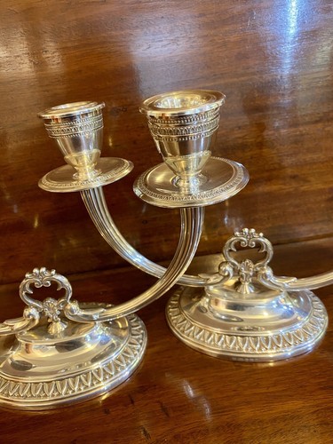 Elizabeth II Sterling Silver Candlesticks By VS Ltd Birmingham England 21 Troy - Picture 4 of 12