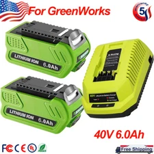 40 Volt 6Ah 29472 For Greenworks 40V Lithium G-MAX Battery 29462 2500502 Charger