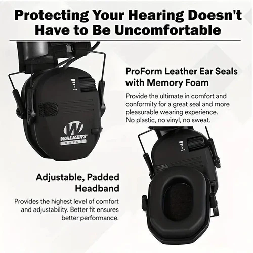 Walkers Electronic Earmuff Shooting Ear Protection Hearing Muff Slim Anti-noise - Picture 9 of 17
