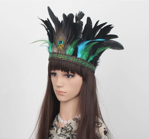 Peacock Feather Crown Festival Feather 