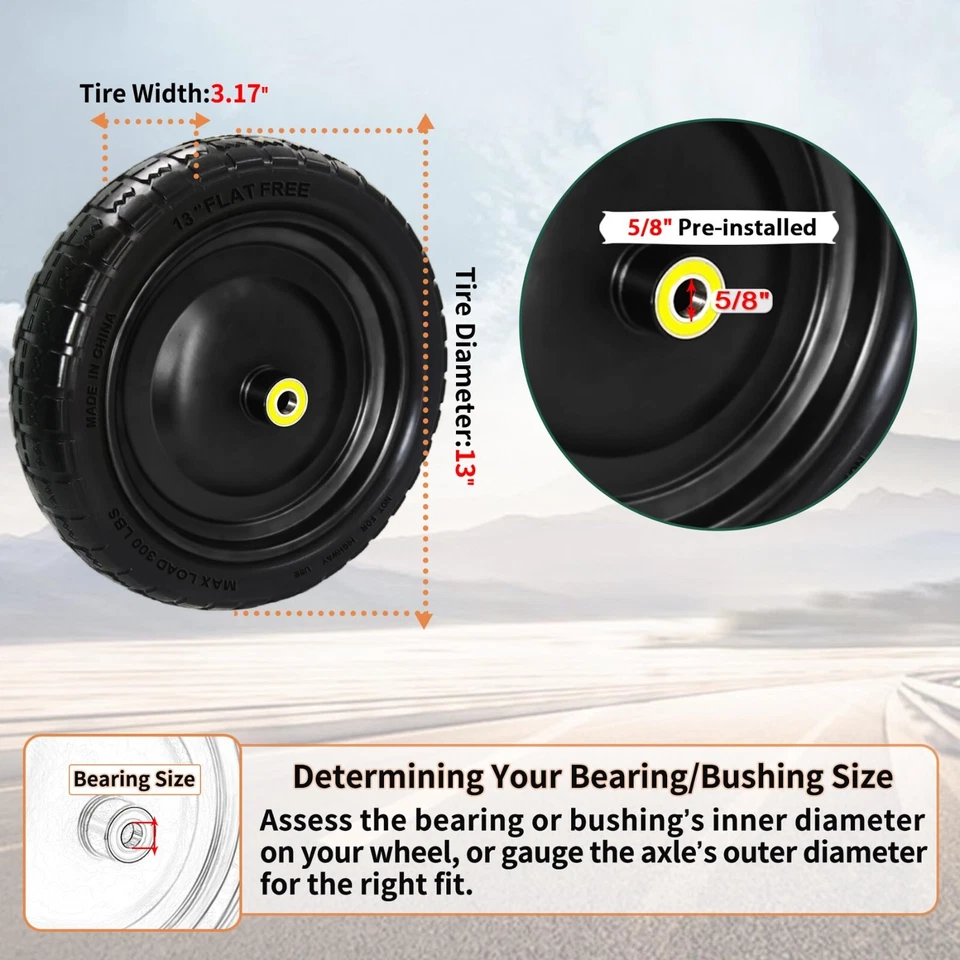 4PCS Upgrade 𝟏𝟑"(4.00-6) Flat-Free Solid Rubber Tires - Image 2 of 4