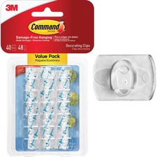 Command Clear Decorating Clips Value Pack, 40 Clips, 48 Strips 17026CLR-40ES 0.35 per strip