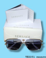 Versace Ve 2251 Sunglasses 63mm Gold/White Metal, Grey Lens