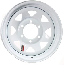 15" TRAILER STOCK UTILITY 6 LUG WHITE SPOKE WHEEL WHEELS RIMS 6X5.5
