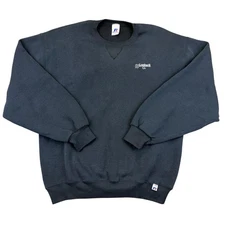 Russell Athletic Sweatshirt Mens Large Black Crewneck Lombardi Co Embroidered