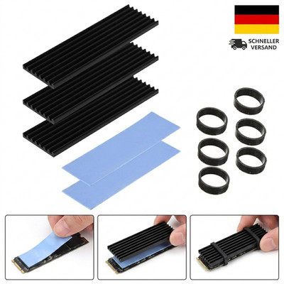 M2 SSD Kühlkörper,3 Satz M.2 Wärmeleitpad,Kühler-Set Heatsink,Aluminium Cooler m