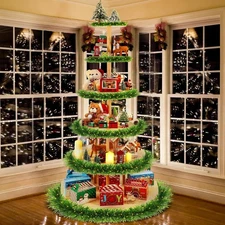 6 Tier 72 Inch Christmas Tree Village Stand Christmas Bookshelf Display Supply