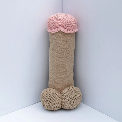 34" Large Penis Body Pillow Handmade! Knit & Crochet Birthday Bachelorette Gift - Image 1 of 4