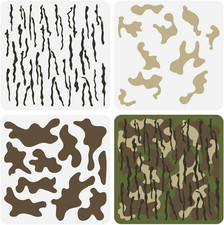 3 Pcs Layered Camo Stencils 11.8X11.8 Inch Camo Stencil Kits Plastic Camouflage
