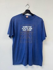 Vintage Atari Shirt Mens Medium Blue When You Play To Win Graphic Video Game 80s