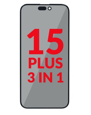 3in1 (Front Glass + Polarizer Film + OCA) for iPhone 15 Plus - Pack of 1x