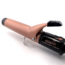 Conair Instant Heat 1-1/4" Ceramic Curling Iron Dual Voltage Auto Shut Off Used