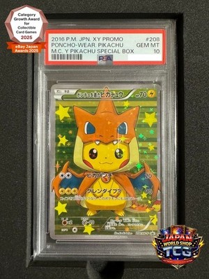 PSA 10 Poncho Wearing Pikachu Charizard Y 208/XY-P 2016 Pokemon