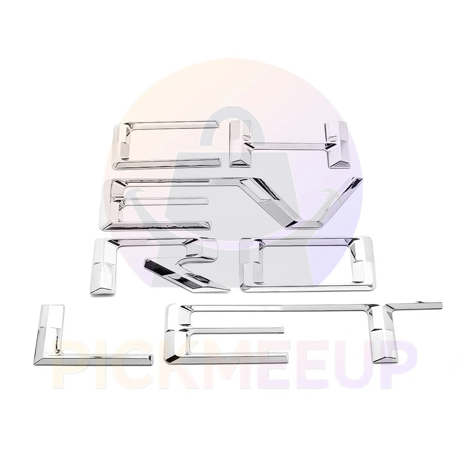 2019-2025 For Chevrolet Silverado 1500 Glossy Chrome Tailgate Letters 3D Emblems - Изображение 4 из 4