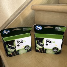 2 GENUINE HP 950XL Black HIGH YIELD Ink Cartridge NEW Sealed EXP 2016 Two