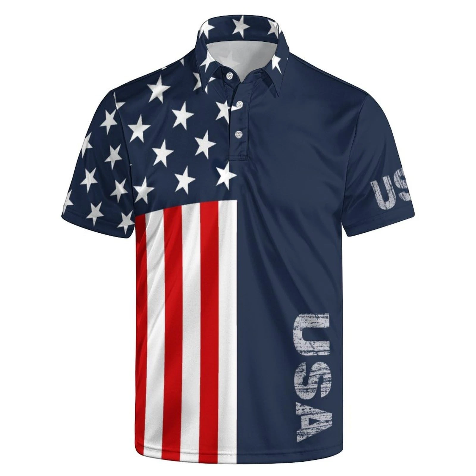 Men’s Polo Shirts American Flag USA Golf Shirts for Men Moisture Wicking Polo...