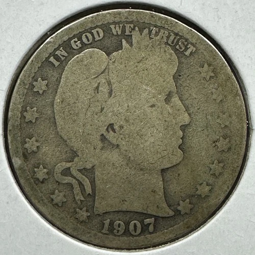 1907 25C Barber Quarter, Contains 0.1808oz of SILVER (87047)