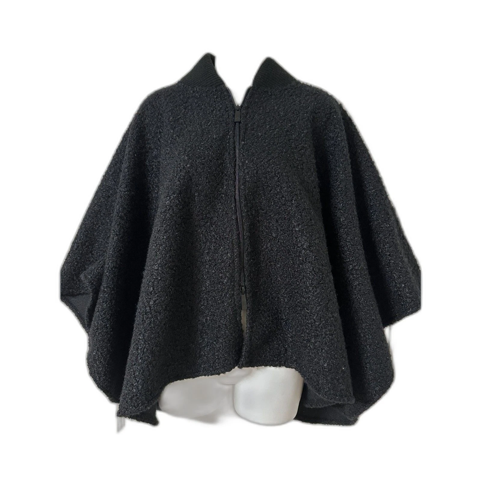 Canada WeatherGear One Size Black Poncho Cape Zip Up Polyester New With Tags