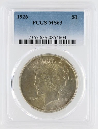 1926 PCGS MS63 S$1 Philadelphia Mint Peace Silver Dollar No Reserve