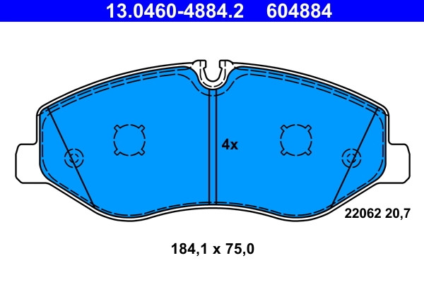Plaquette de frein ATE pour disque de freinage arrière OE 447 420 0 auto