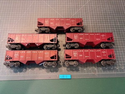 Lionel O Scale Train FIVE Tuscan Maroon Lehigh Valley LV 25000 HOPPER CARS LotF