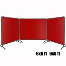 Welding Screen Protection Frame 3 Panel Welding Curtain Screen with Wheels