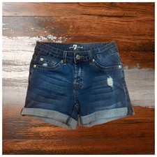 7 for All Mankind Girls Mid Roll Short-Dark Wash Size:10