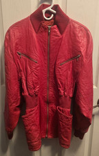 UNIQUE 80's Michael Hoban North Beach - Long Leather Zipper Jacket - Size 9/10