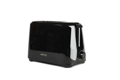 PIFCO  Schwarz Toaster 2 Scheiben 700 W 6 Bräunungsregler & Anti-Stau-Funktion C...