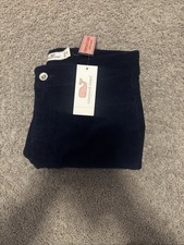 Girls Vineyard Vines Corduroy Kick Flare Raw Hem Pants Dark Blue Size 10 NWT