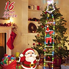 Christmas Santa Climbing Stairs Light, Decoration Ladder String Lights, Wall