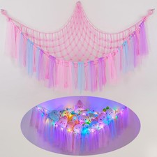FIOBEE Stuffed Animals Net or Hammock with LED Light, Toy Hammock Hanging