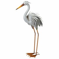 Howhomely Tierfigur Gartendeko Reiher Figur Metall Dekofigur Gartenfigur 79Cm