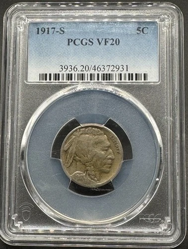 New Listing1917-S BUFFALO NICKEL PCGS VF20 04XXA26