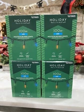 Holiday Living 100ct Multicolor LED Mini String Lights Christmas "Set of 4 Boxes