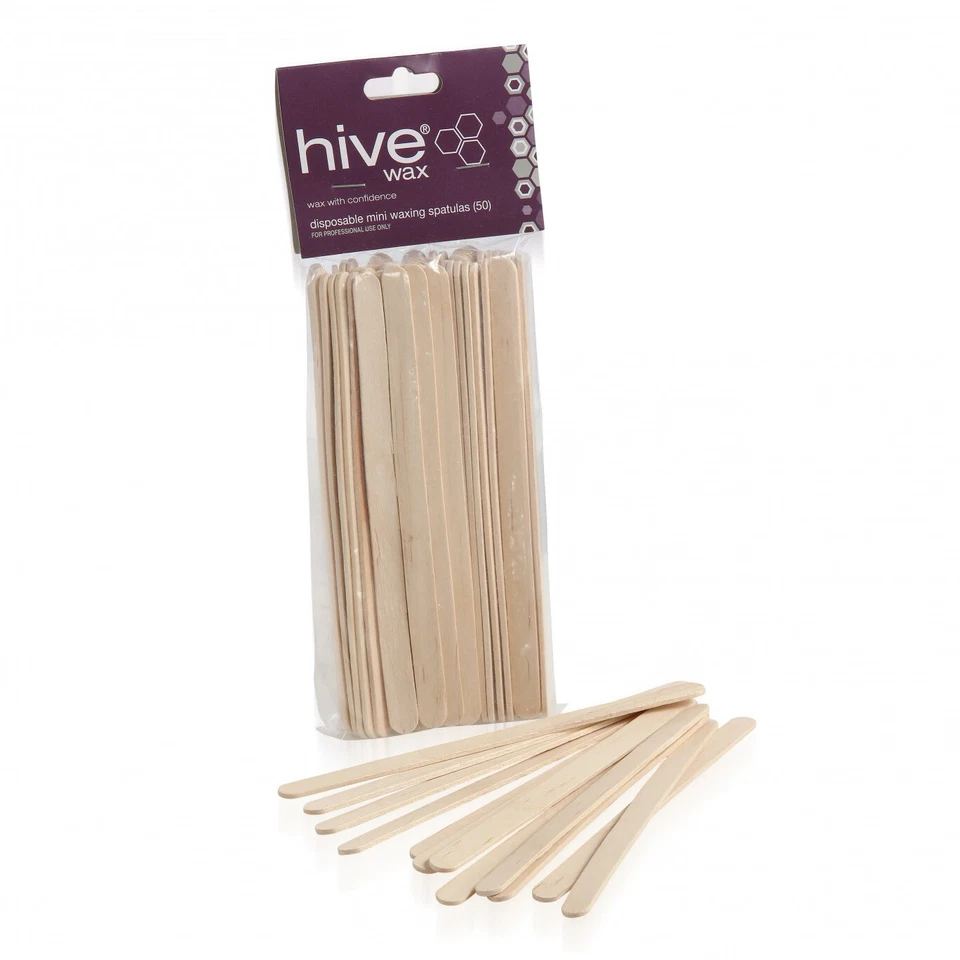 Hive Of Beauty Waxing Disposable Mini Wooden Application Spatulas 15 x 1cm (50)