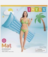 Intex Economat Adult Inflatable Floating Mat Blue Vinyl Swim Mat 72  x 27  NEW