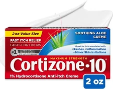 Cortizone 10 Maximum Strength Cream, 1% Hydrocortisone Anti-Itch, 2 oz *NEW*