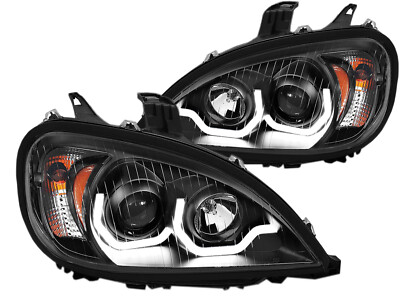 For Black LED U Bar Projector Headlamp 2004 - 2015 Columbia Pair Left and Right