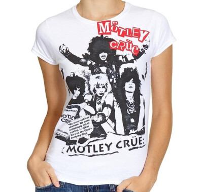 MOTLEY CRUE cd lgo WHITE TRASH CIRCUS Official Babydoll SHIRT LAST LRG New OOP