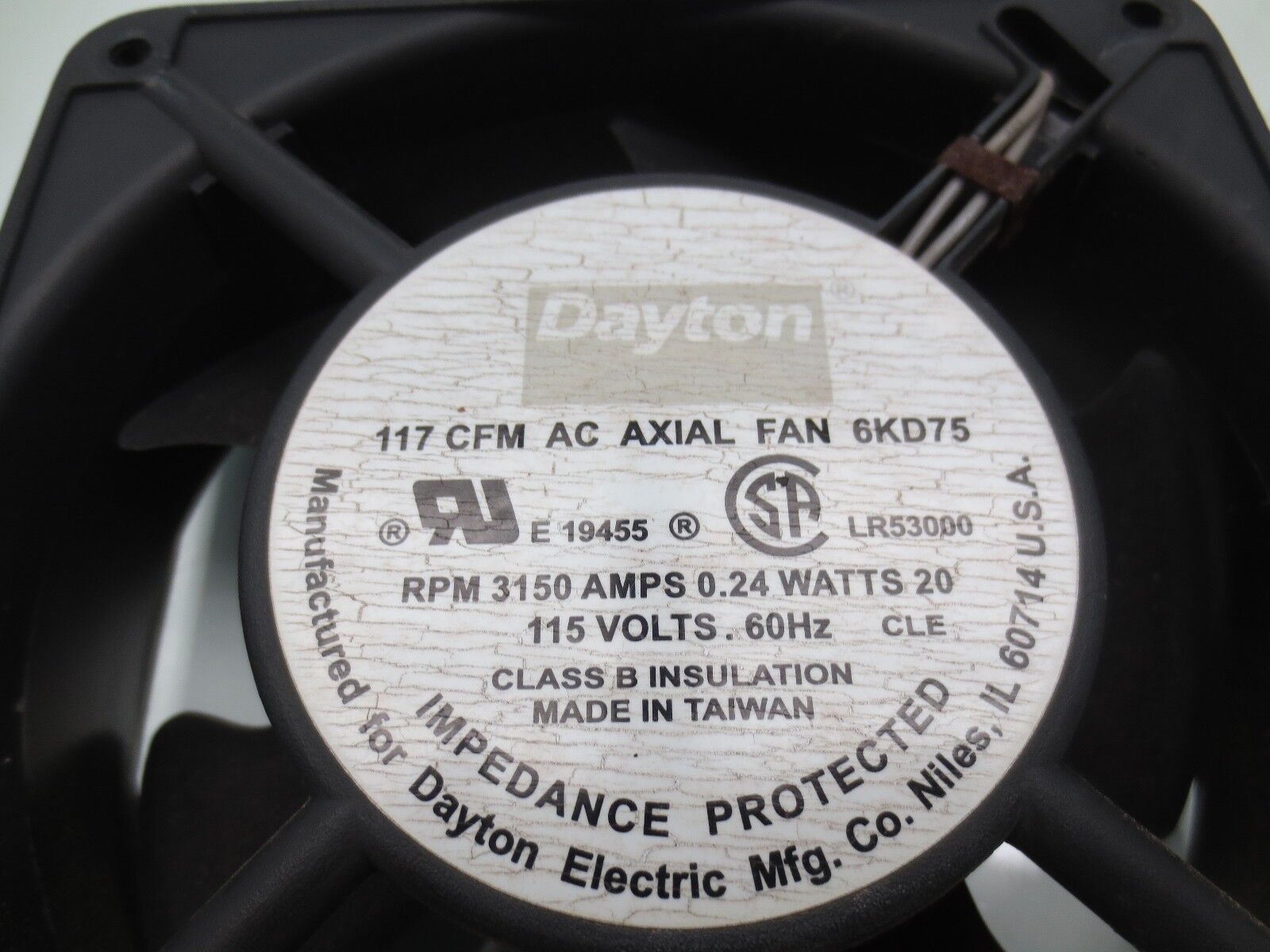 Dayton AC Axial Fan 6KD75 117 CFM 115 Volt for sale online