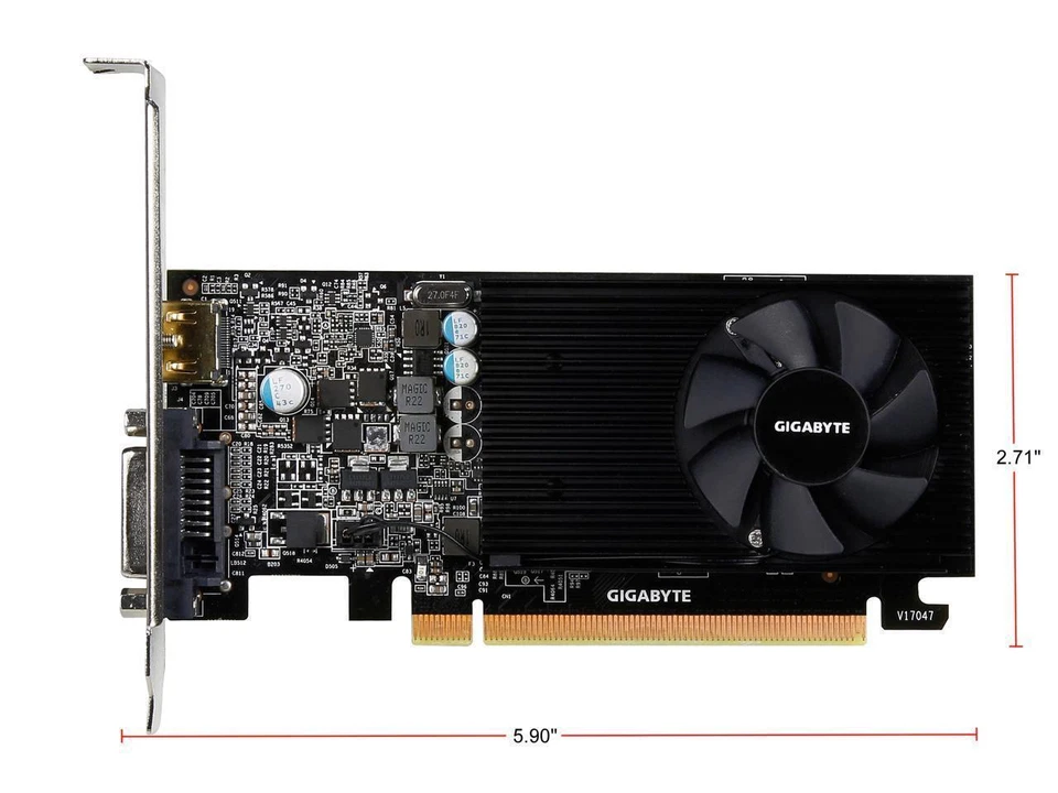 GIGABYTE GeForce GT 1030 Low Profile 2GB GDDR5 Graphics Card , GV-N1030D5-2GL - Image 3 of 4