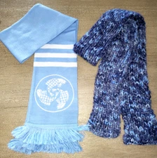 2 blue WOMENS SCARVES SCARF 3 FISHES SCHOOL KNIT RUFFNECK NICE!