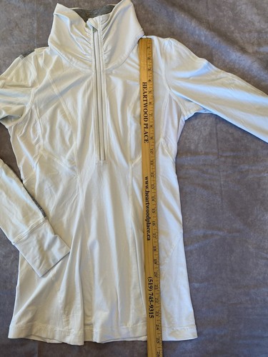 Lululemon Womens Athletic Top White 1/4 Zip Running Jogging Long Sleeve Size 6 - Picture 3 of 8