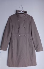 Vintage Old Navy Mid Length Tan Wool Blend Button Up Coat Women's Size S