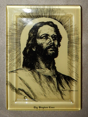 Signe E. Larson Jesus Picture by Signe E. Larson in Glass Plaque {7 1/4