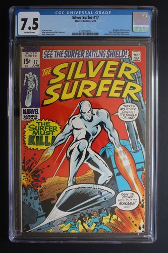 Silver Surfer #17 vs Nick Fury & SHEILD Battle 1970 MEPHISTO FF Iron Man CGC 7.5