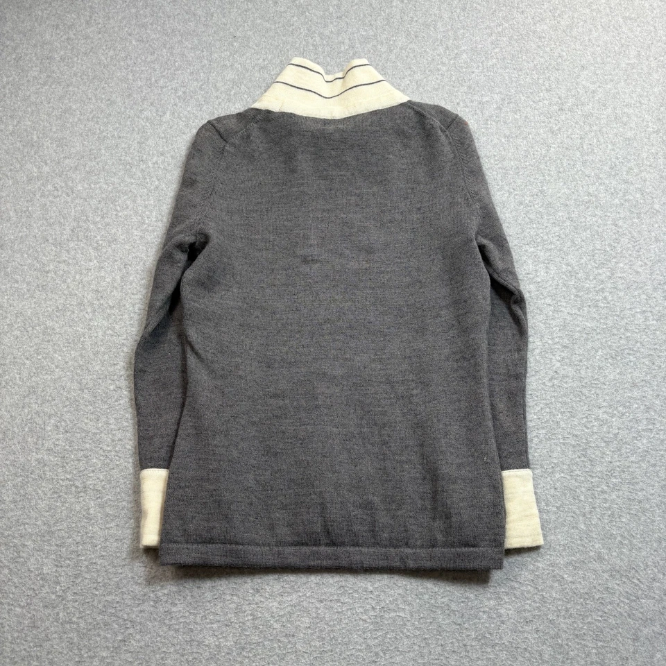 Suéter HWR Anthro Mujer Pequeño Gris Mezcla Merino Academia Heritage Clásico Y2K Foto 2 de 4