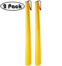 RMS A Set of Two 24" Long Handled Shoe Horn w Curved Handle and Hang Up String